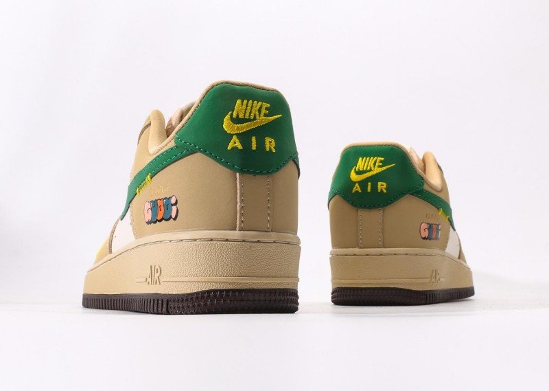 Nike Air Force 1 Low Beige and Green Collaborative Sneakers - Image 5