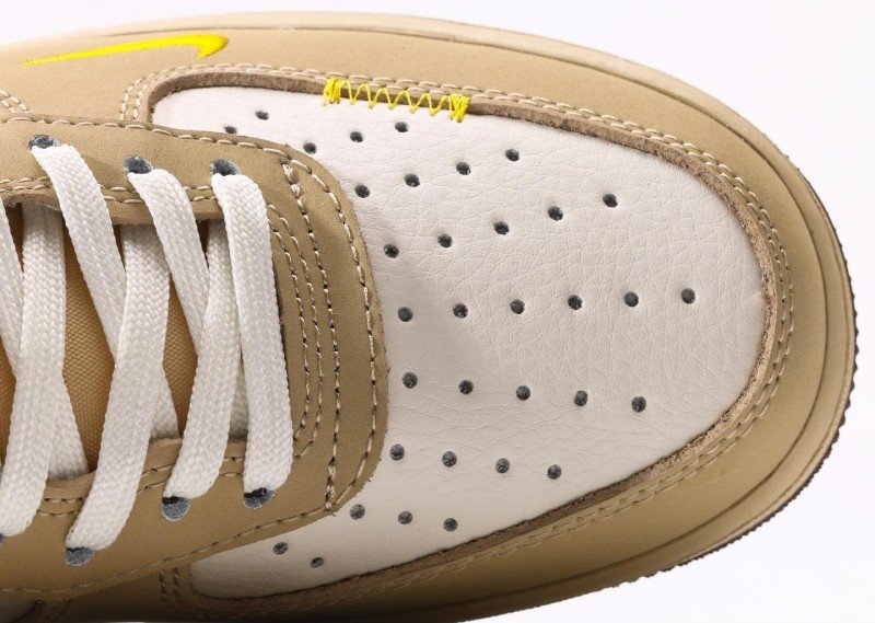 Nike Air Force 1 Low Beige and Green Collaborative Sneakers - Image 7