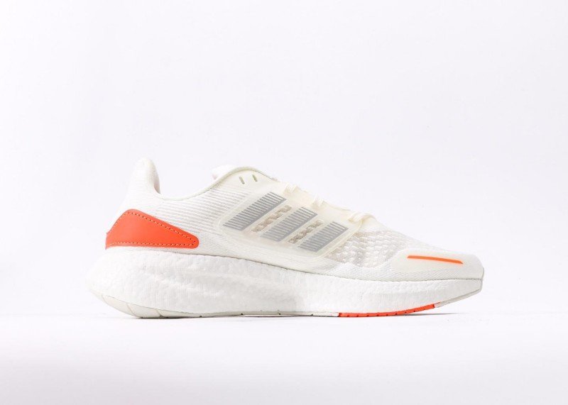 Adidas Beige-White Orange Stripe Breathable Sports Shoes - Image 2