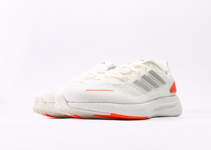 Adidas Beige-White Orange Stripe Breathable Sports Shoes - Image 5
