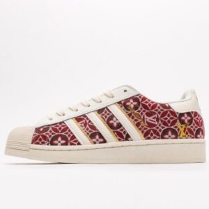 Adidas x LV red pattern shell toe shoes