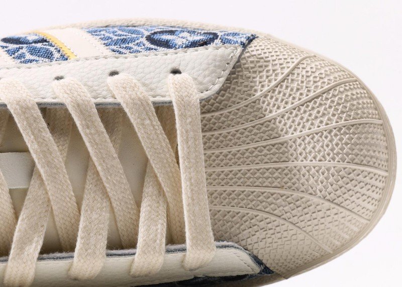 LV x adidas blue and white monogram joint sneakers - Image 8