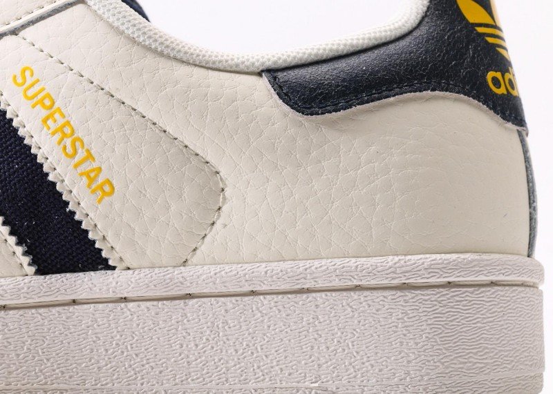 adidas Superstar off-white and blue striped sneakers - Image 7