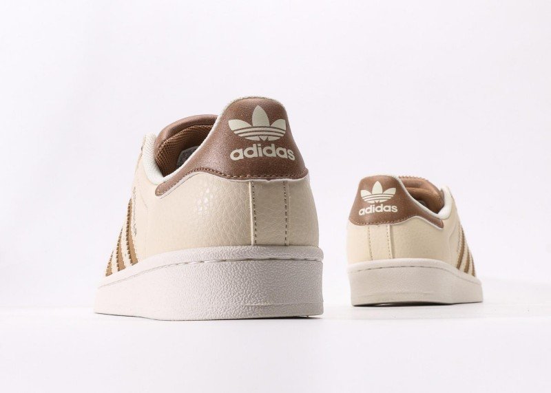 adidas Superstar beige and brown striped casual shoes - Image 6