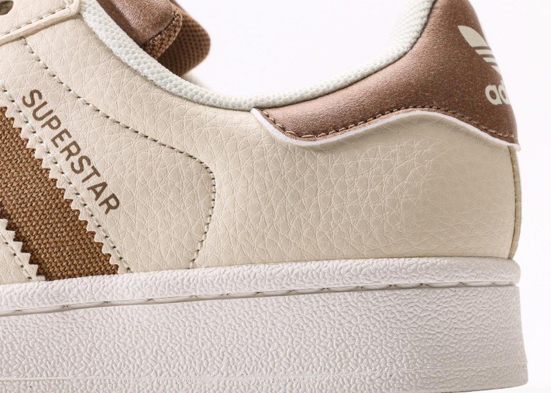 adidas Superstar beige and brown striped casual shoes - Image 7