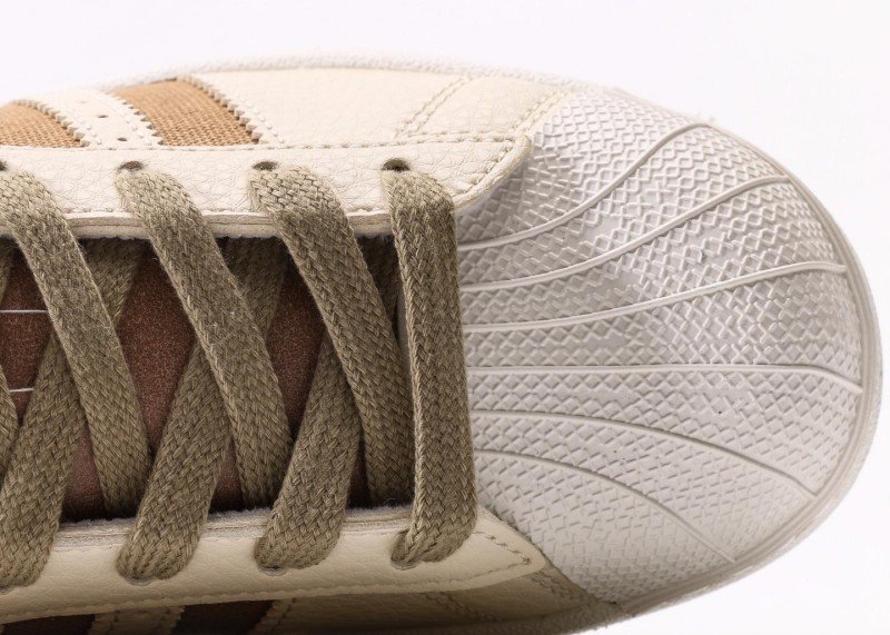 adidas Superstar beige and brown striped casual shoes - Image 8