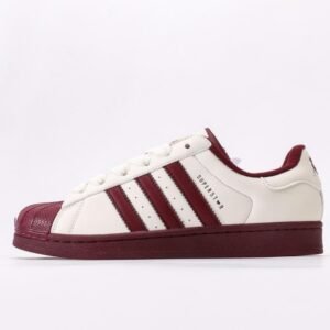 adidas-superstar-beige-and-wine-red-striped-sneakers