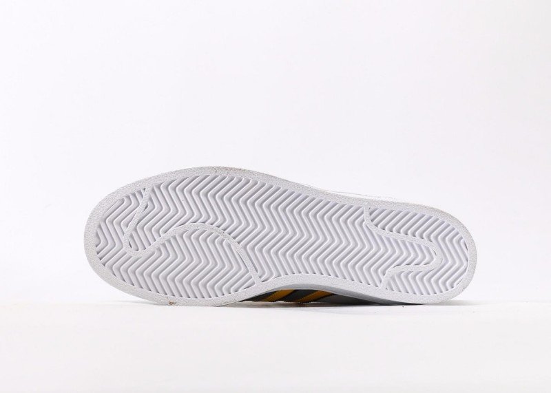 adidas yellow and gray striped shell toe sneakers - Image 4