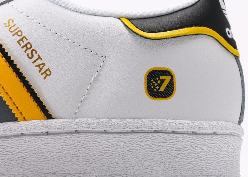 adidas yellow and gray striped shell toe sneakers - Image 7