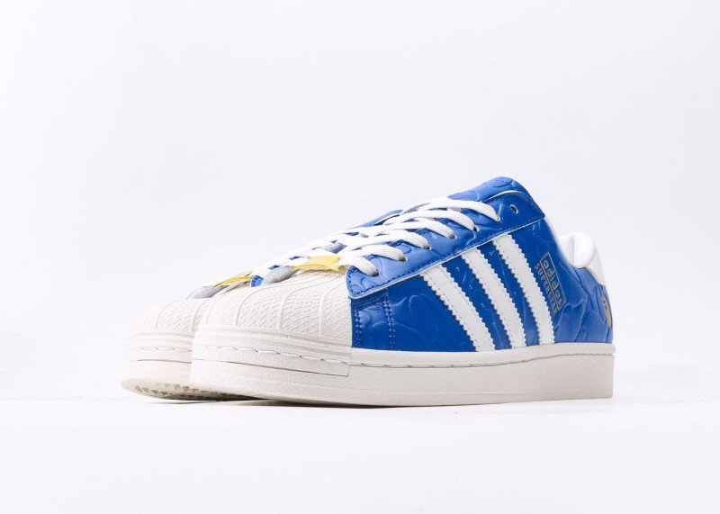 Adidas co-branded blue and white striped shell-toe sneakers - Image 5