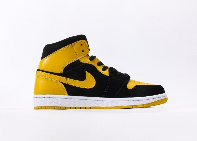Air Jordan 1 Retro Mid Black Yellow Colorway Sneaker - Image 2