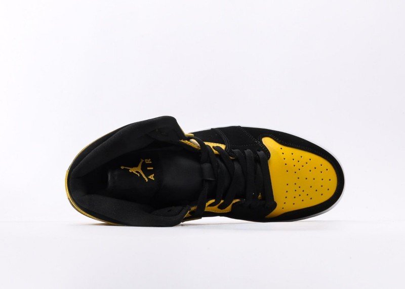 Air Jordan 1 Retro Mid Black Yellow Colorway Sneaker - Image 3