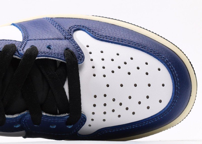 Air Jordan 1 High Blue White Grey Orange Stitch Sneaker - Image 8