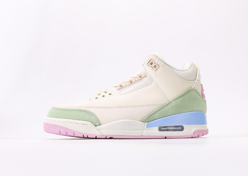 air-jordan-3-retro-cream-green-pink-blue-colorway-sneaker