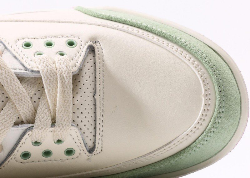 Air Jordan 3 Retro Cream Green Pink Blue Colorway Sneaker - Image 8