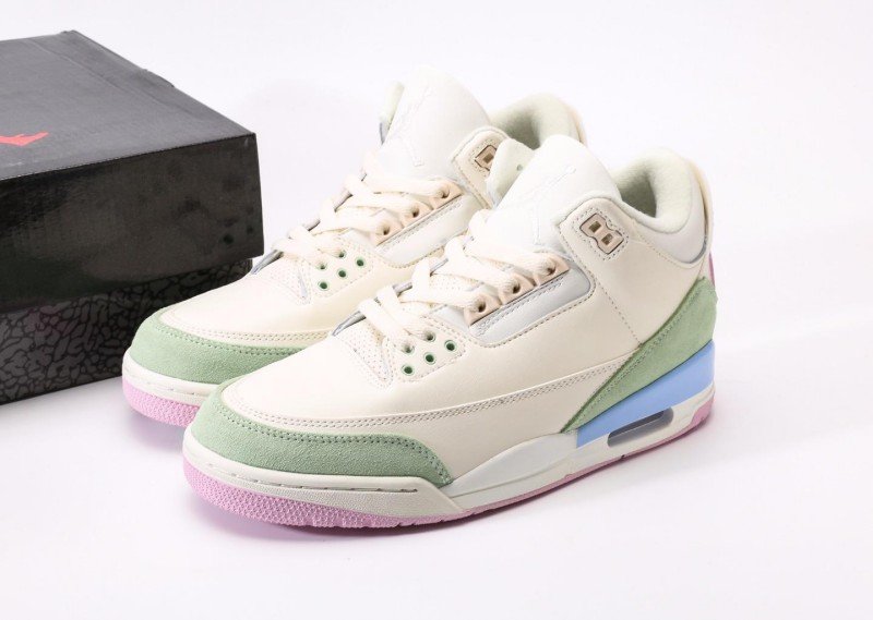 air-jordan-3-retro-cream-green-pink-blue-colorway-sneaker