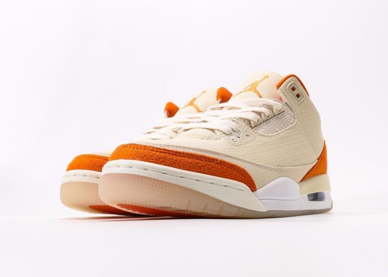 Air Jordan 3 Retro Cream Orange Colorway Sneaker - Image 5
