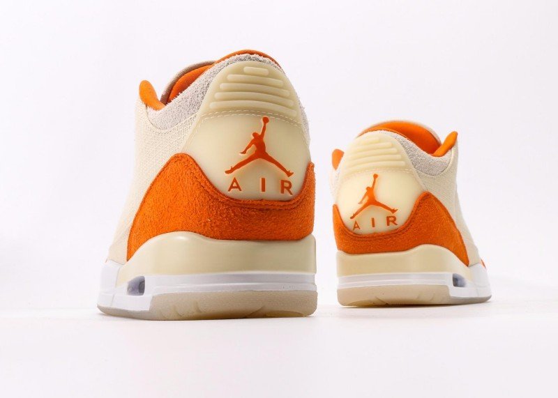 Air Jordan 3 Retro Cream Orange Colorway Sneaker - Image 6