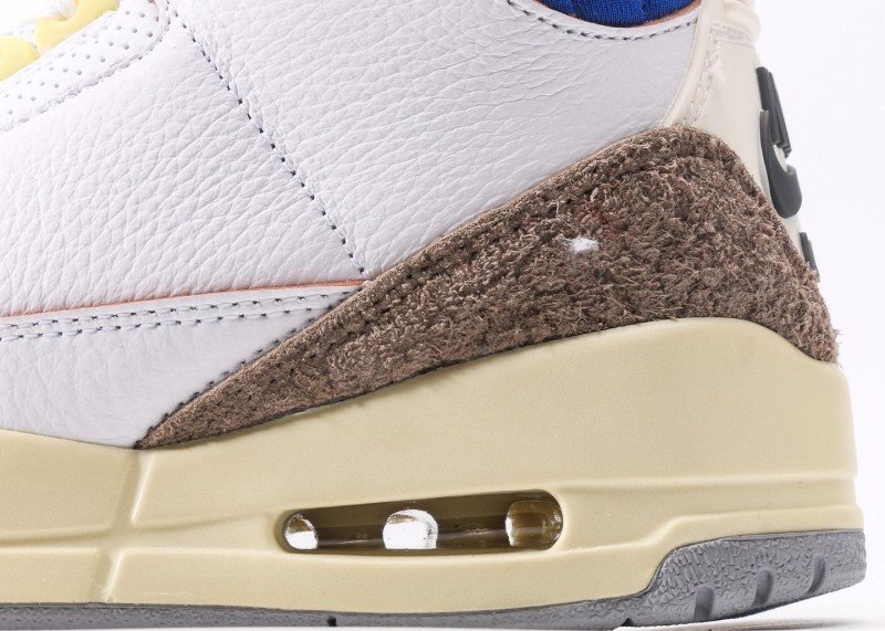 Air Jordan 3 Retro White Brown Red Blue Patchwork Sneaker - Image 7