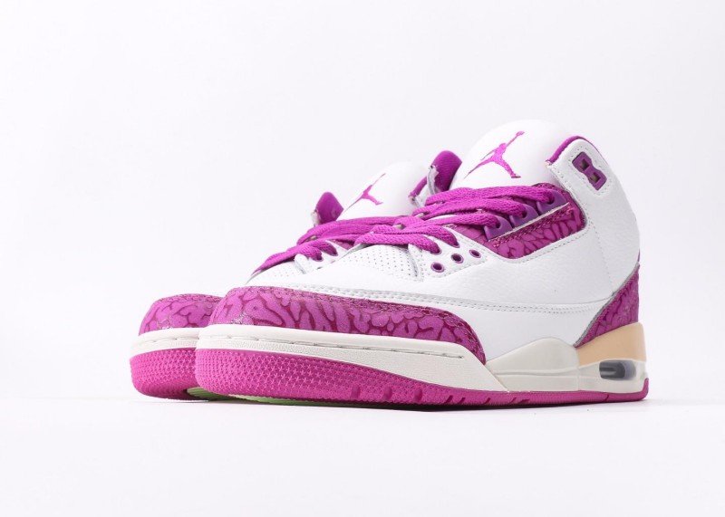 Air Jordan 3 Retro White Pink Snake Texture Sneaker - Image 5