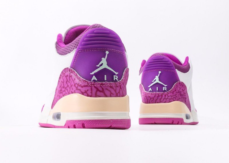 Air Jordan 3 Retro White Pink Snake Texture Sneaker - Image 6