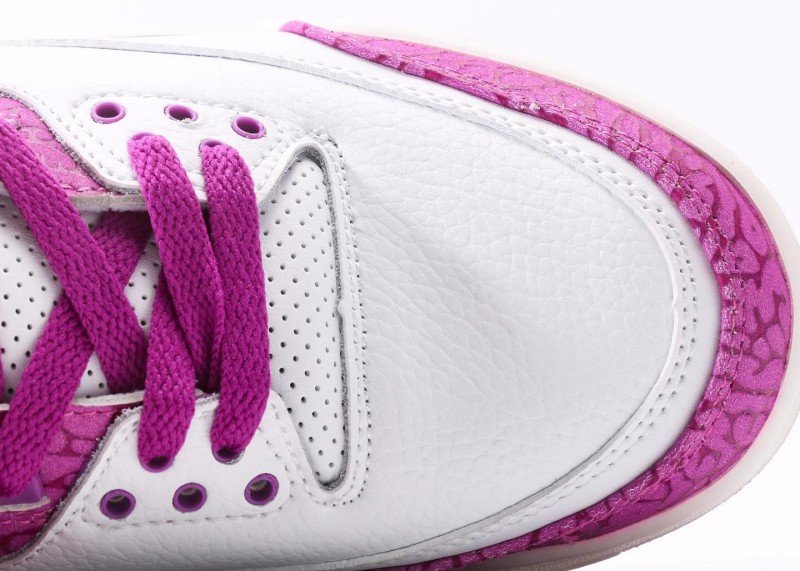 Air Jordan 3 Retro White Pink Snake Texture Sneaker - Image 8