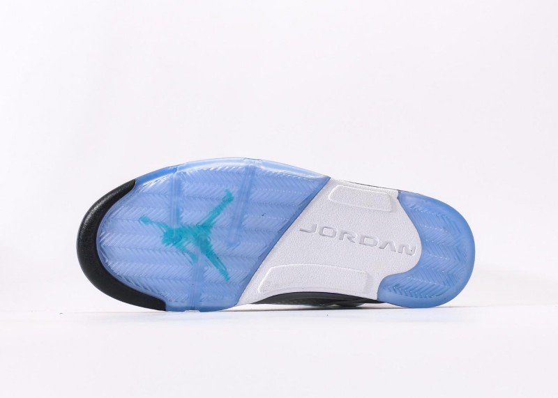 Air Jordan 5 Retro White Purple Green Blue Colorway Sneaker - Image 4