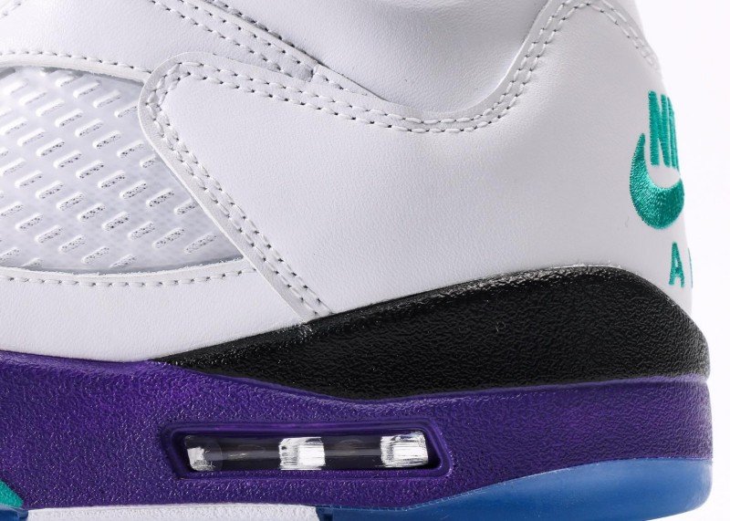 Air Jordan 5 Retro White Purple Green Blue Colorway Sneaker - Image 7
